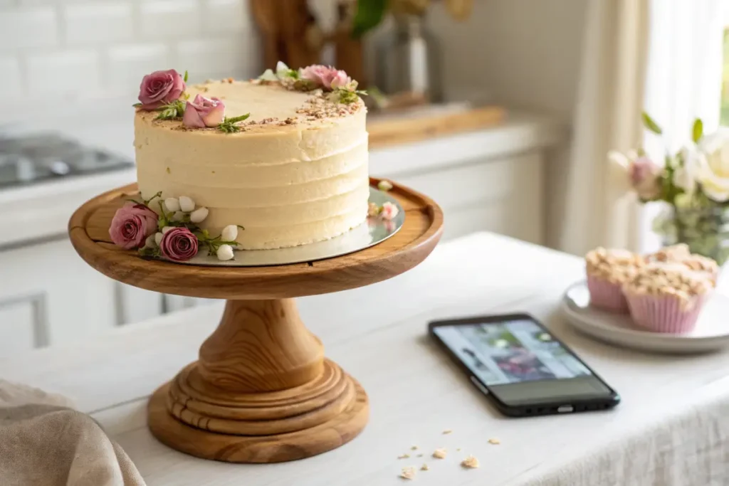 Beautifully Decorated 8 Inch Cake with Buttercream Frosting