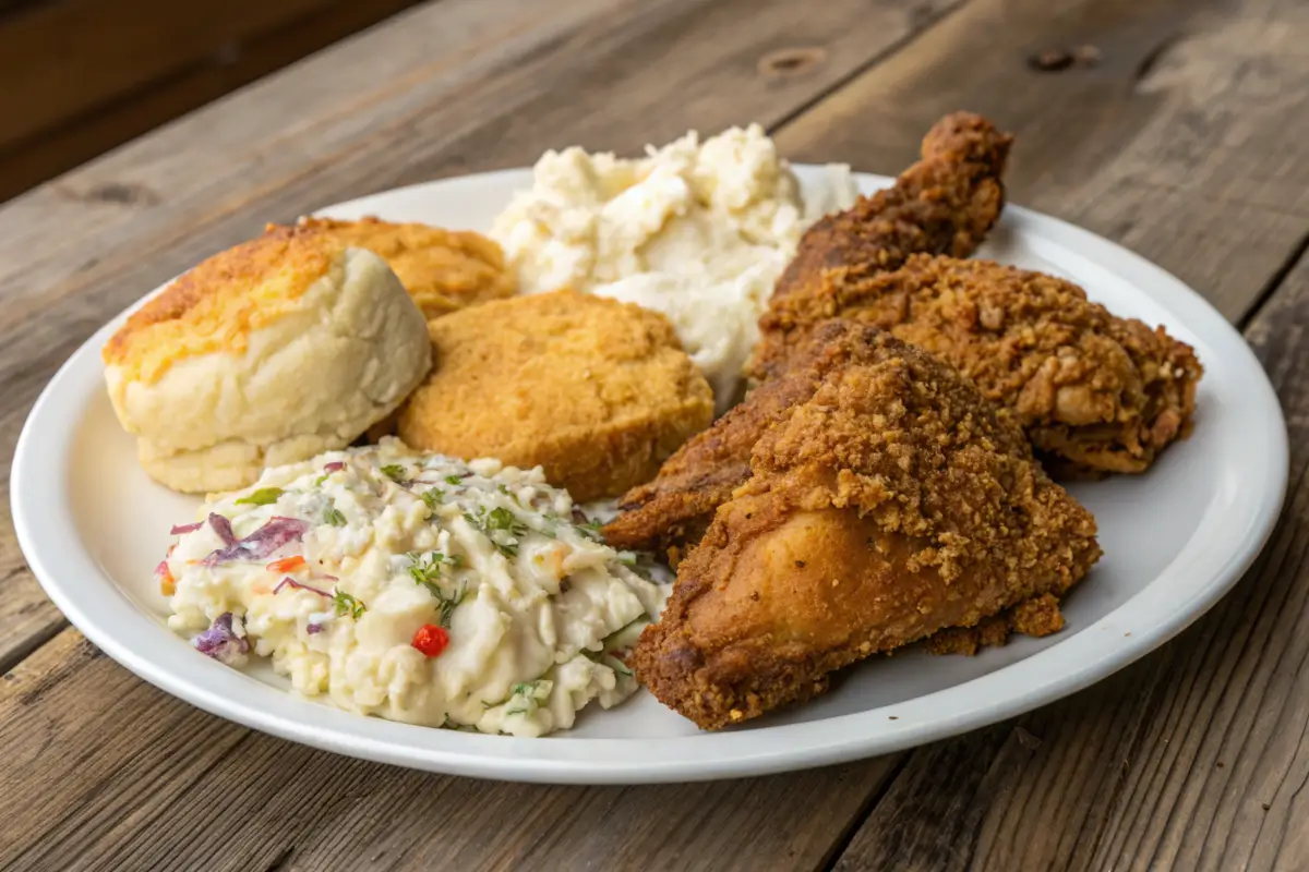 Crispy chicken vs fried chicken comparison plate