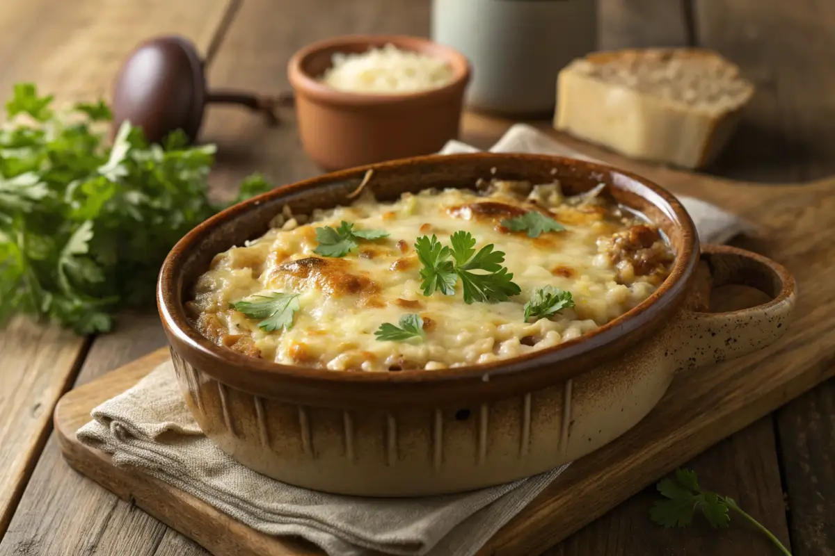 French onion soup rice casserole