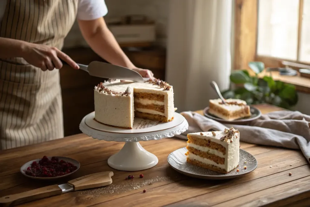 Slicing an 8-inch cake into equal portions