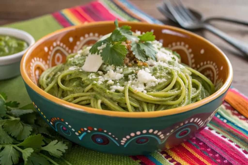 Step-by-step process of making green pasta from spinach-infused dough