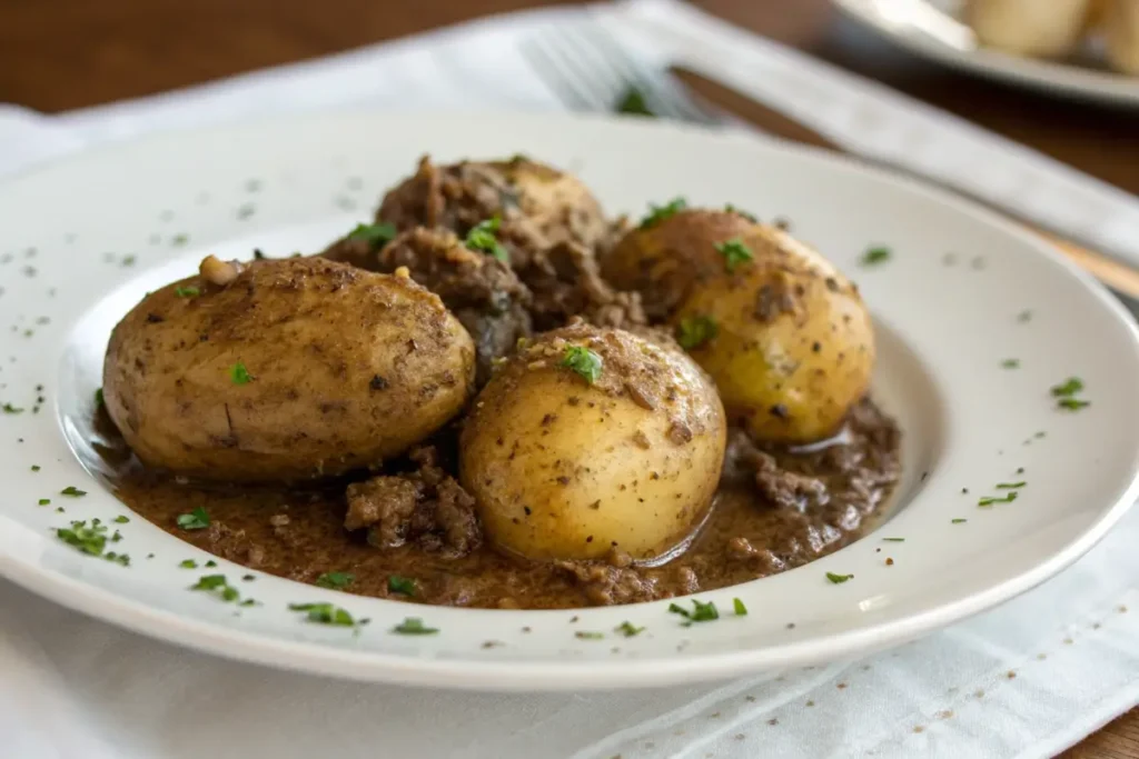 Plated Mississippi Mud Potatoes