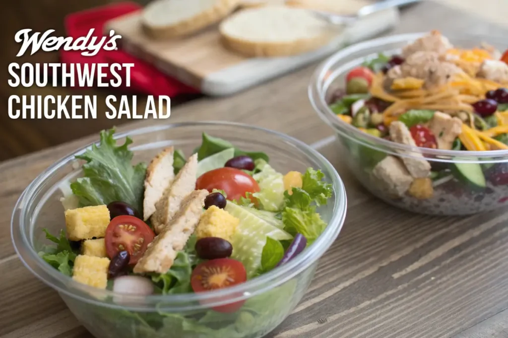 Comparison of Wendy’s Southwest Chicken Salad with a competitor’s salad