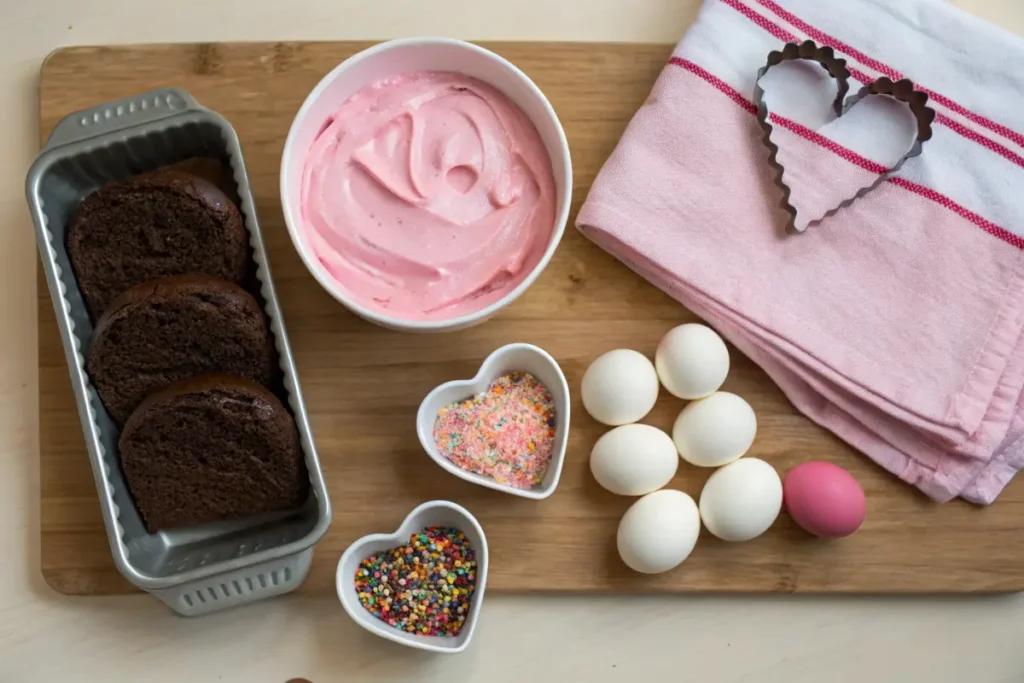 Strawberry Frosted Heart-Shaped Brownies