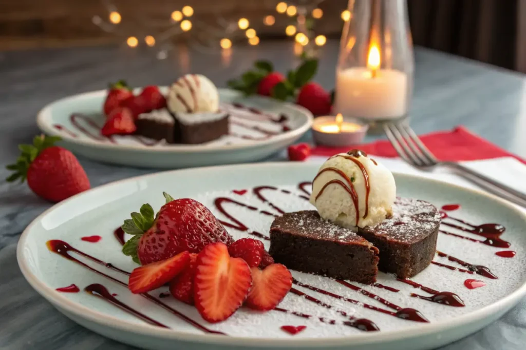 Strawberry Frosted Heart-Shaped Brownies