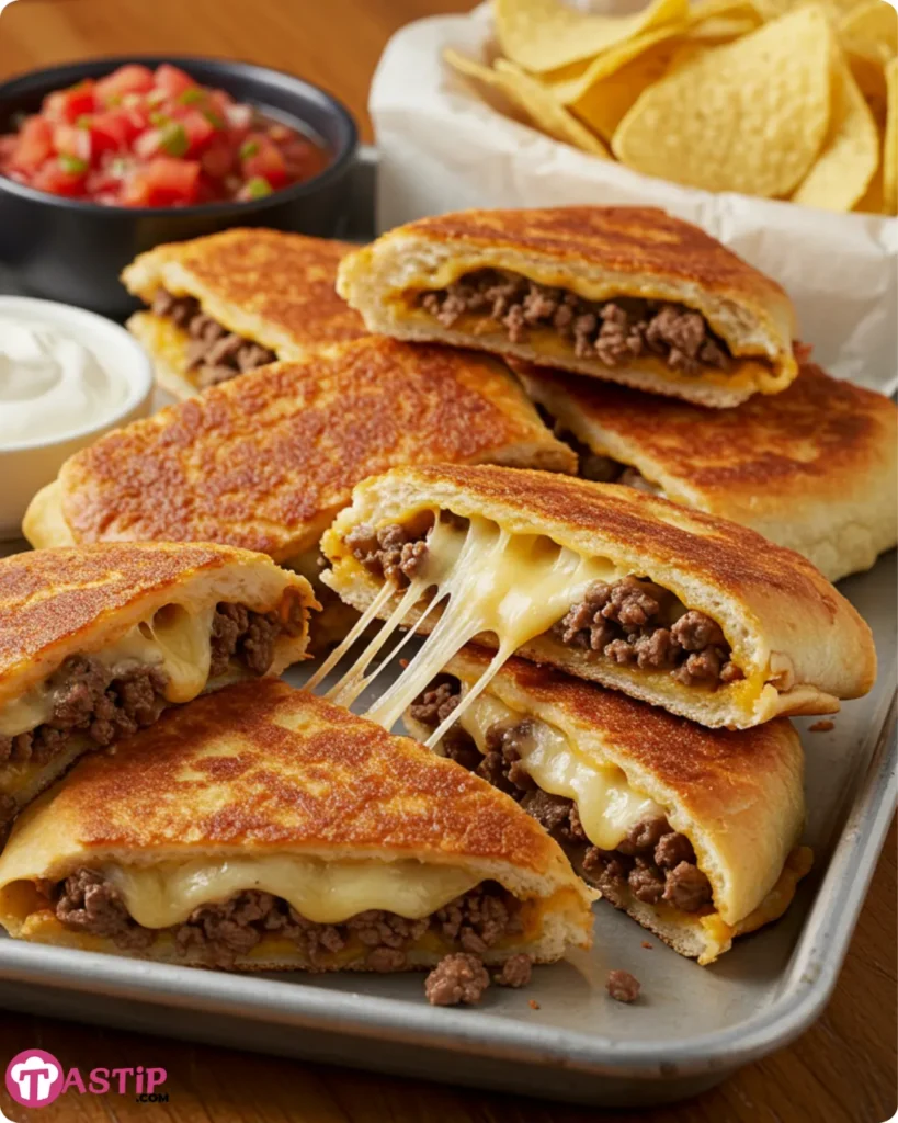 Beef Meximelts served with salsa and chips