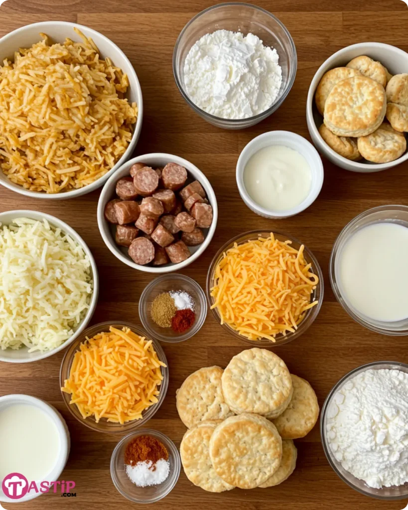 biscuits and gravy hashbrown casserole ingredients