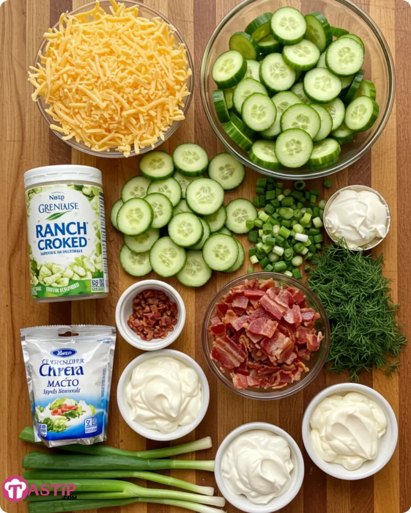 ingredients for cucumber ranch crack salad