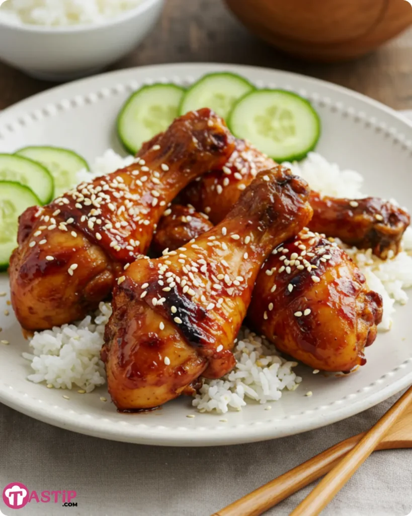 korean bbq chicken drumsticks serving