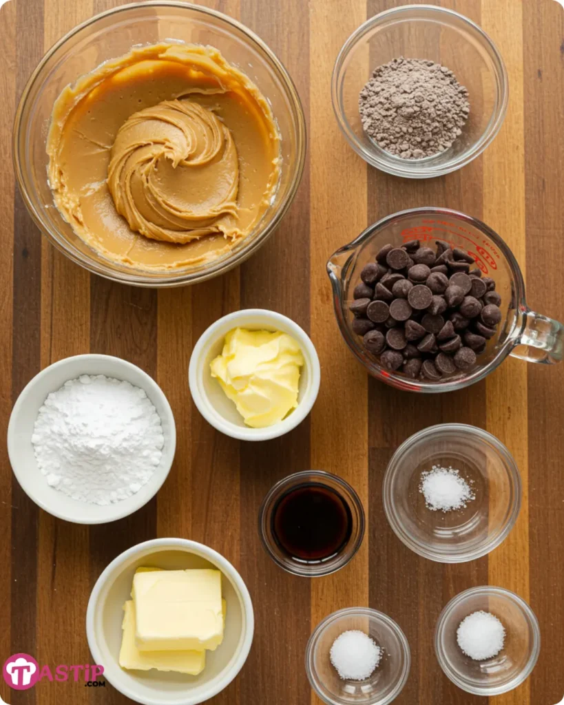 Ingredients for No-Bake Peanut Butter Balls in bowls