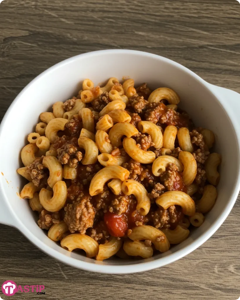 Served Old-Fashioned Goulash with sides