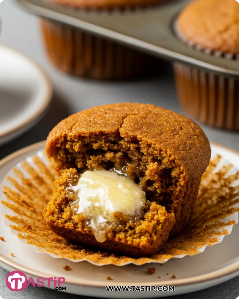 Baked Spiced Pumpkin Muffins 11 Baked Spiced Pumpkin Muffin served warm with maple butter