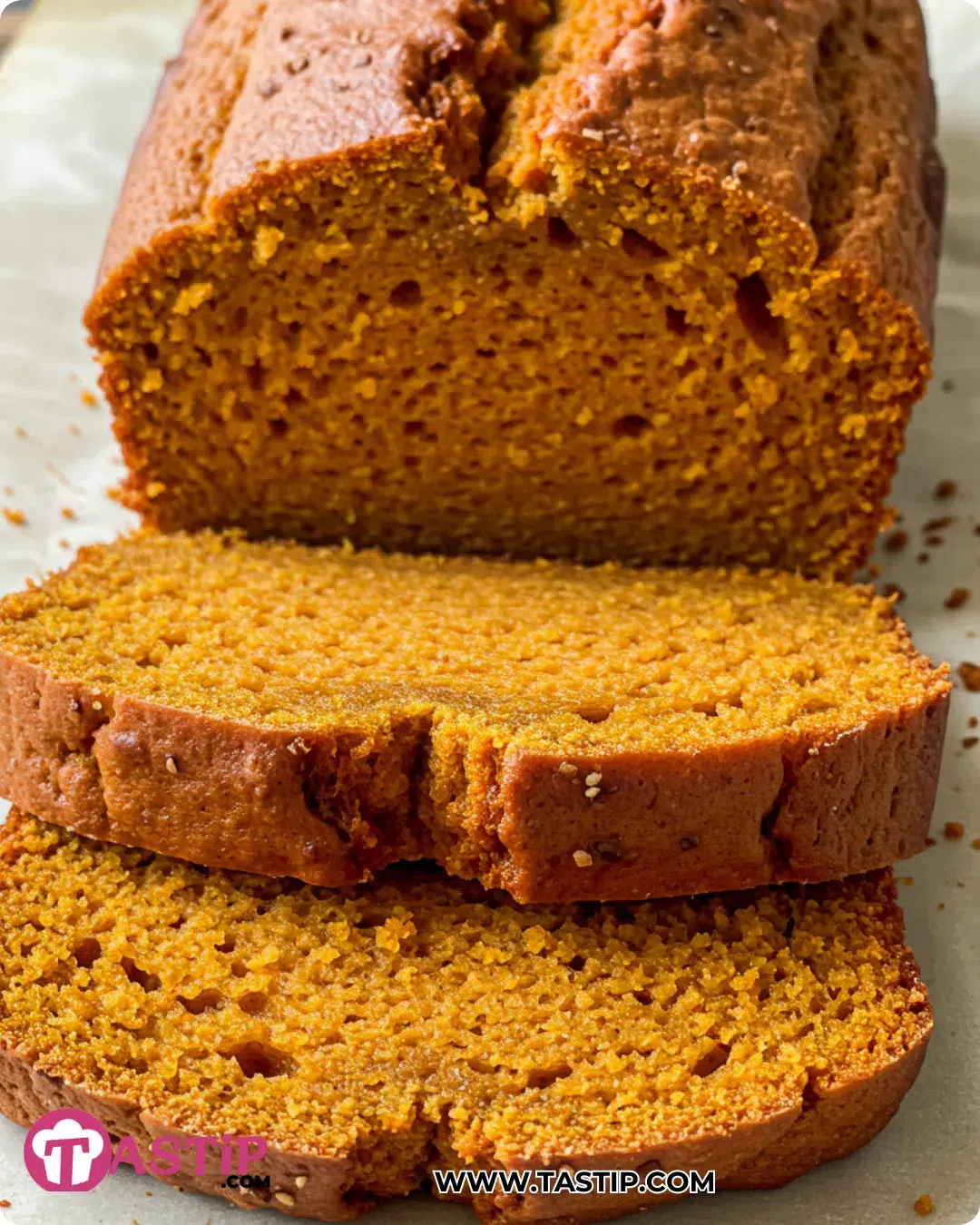 Healthy Pumpkin Bread with moist crumb and warm spices
