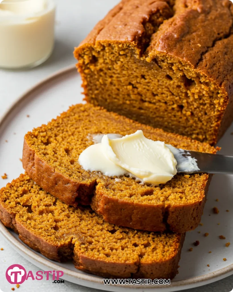 Moist Spiced Pumpkin Bread 11 Moist Spiced Pumpkin Bread served warm with maple butter