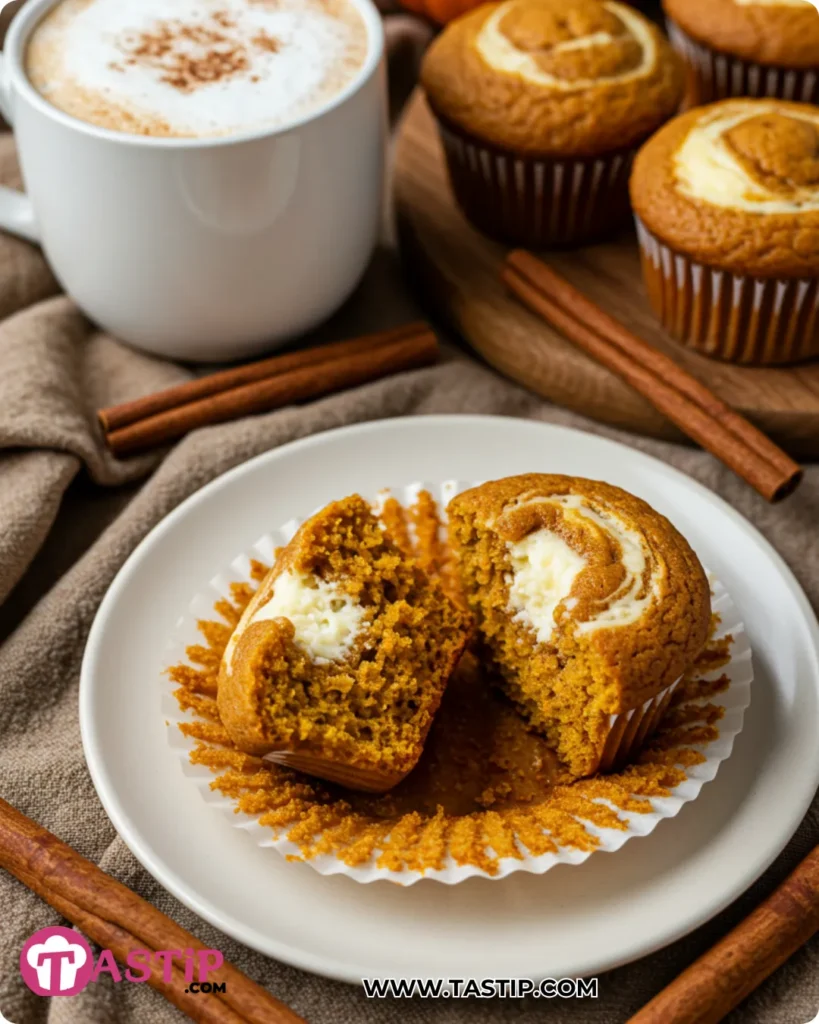 Pumpkin Cream Cheese Swirl Muffins 14 Pumpkin Cream Cheese Swirl Muffins served with coffee for brunch