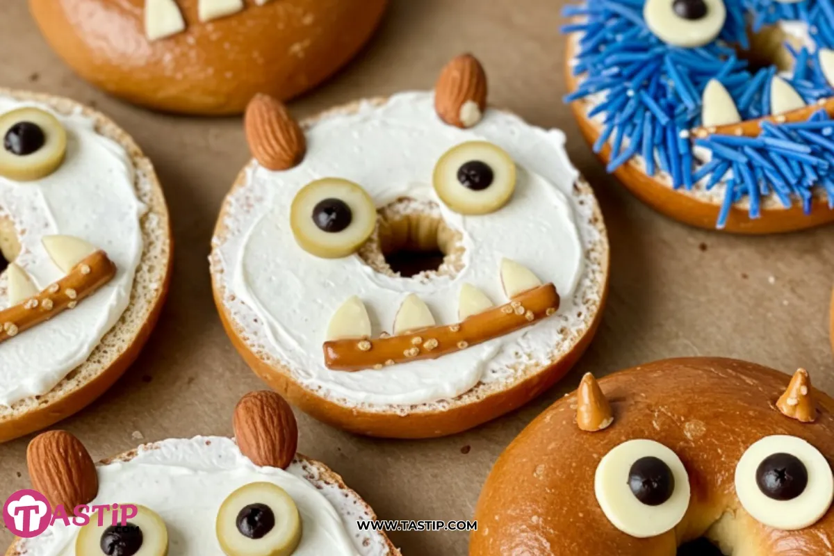 Easy Monster Bagels for Kids