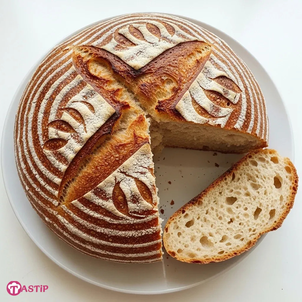 Artisan Sourdough Bread with Decorative Scoring