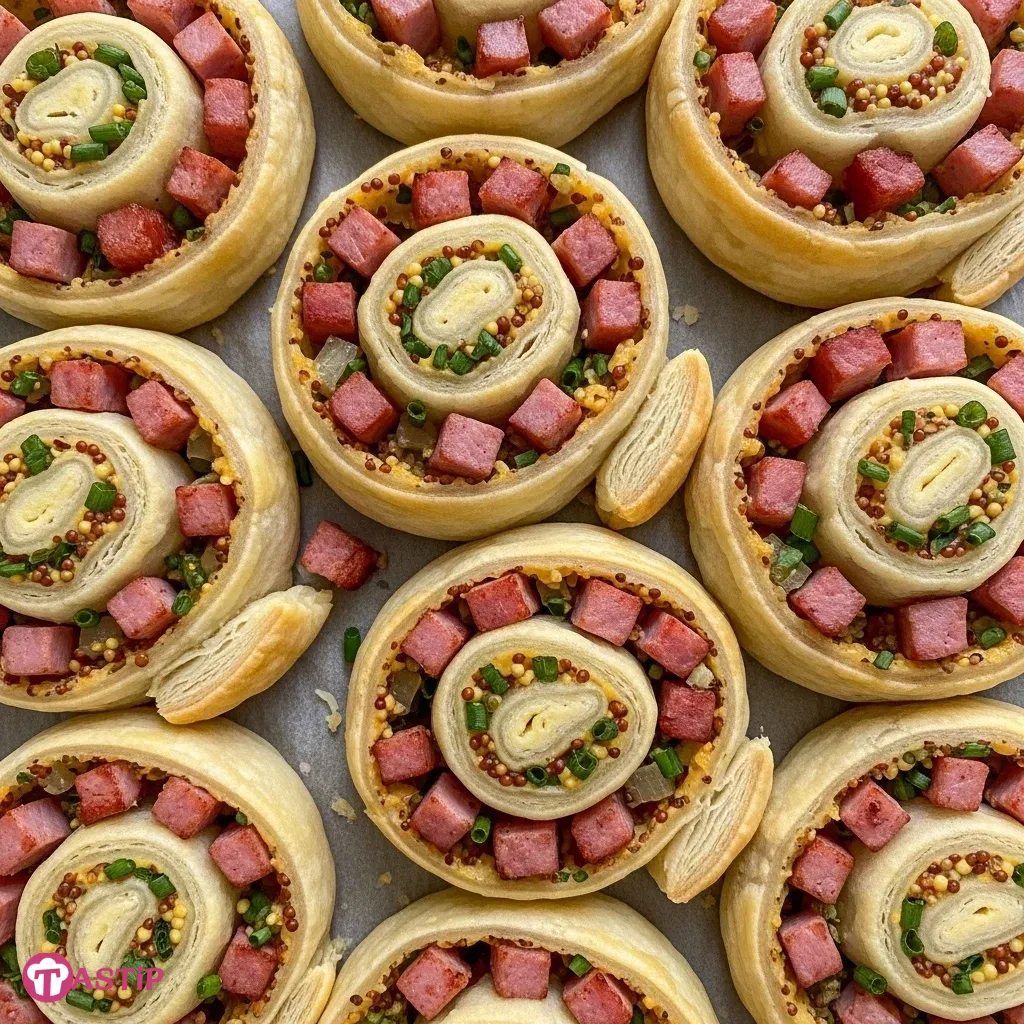 Easter Ham and Cheddar Pinwheels