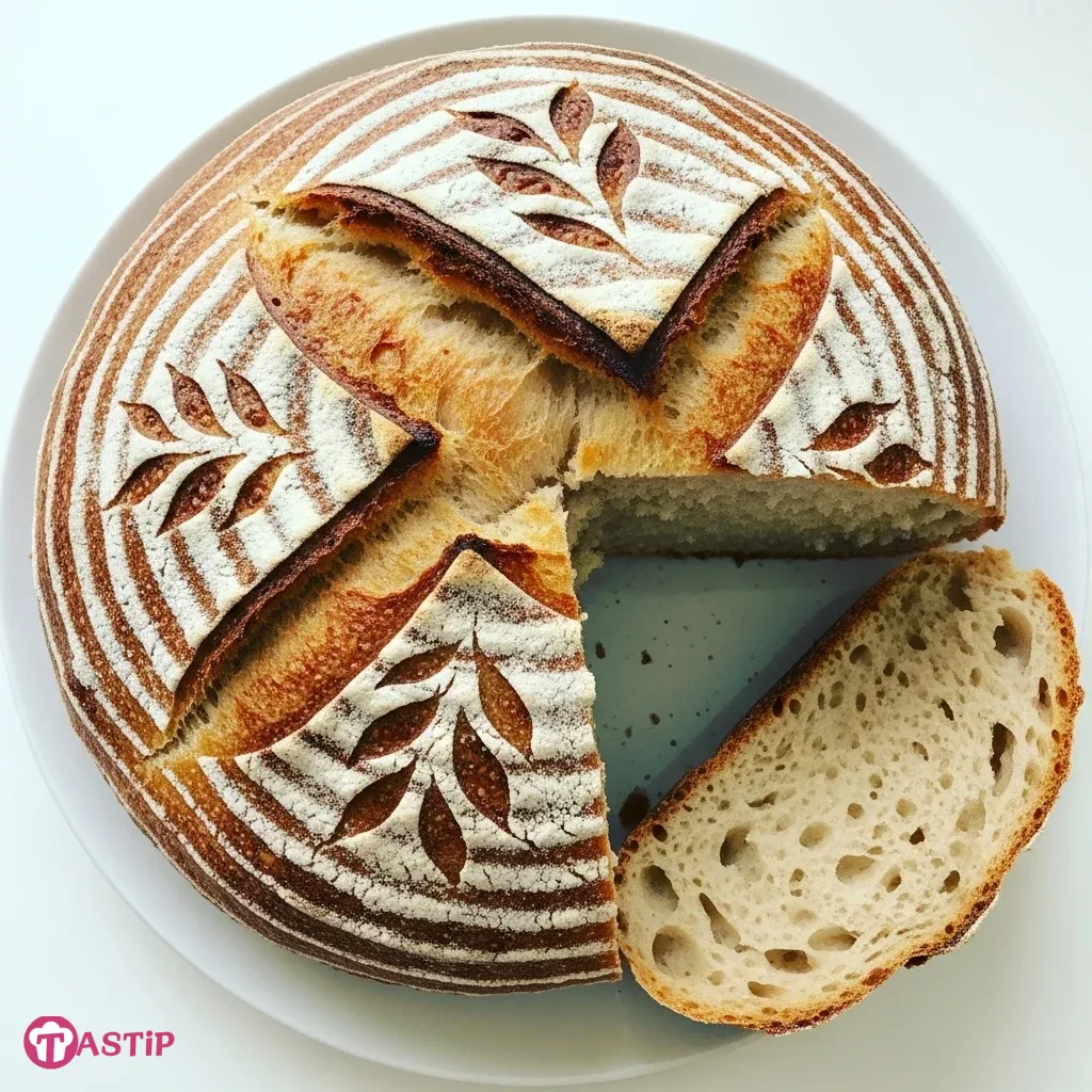 Artisan Sourdough Bread with Decorative Scoring
