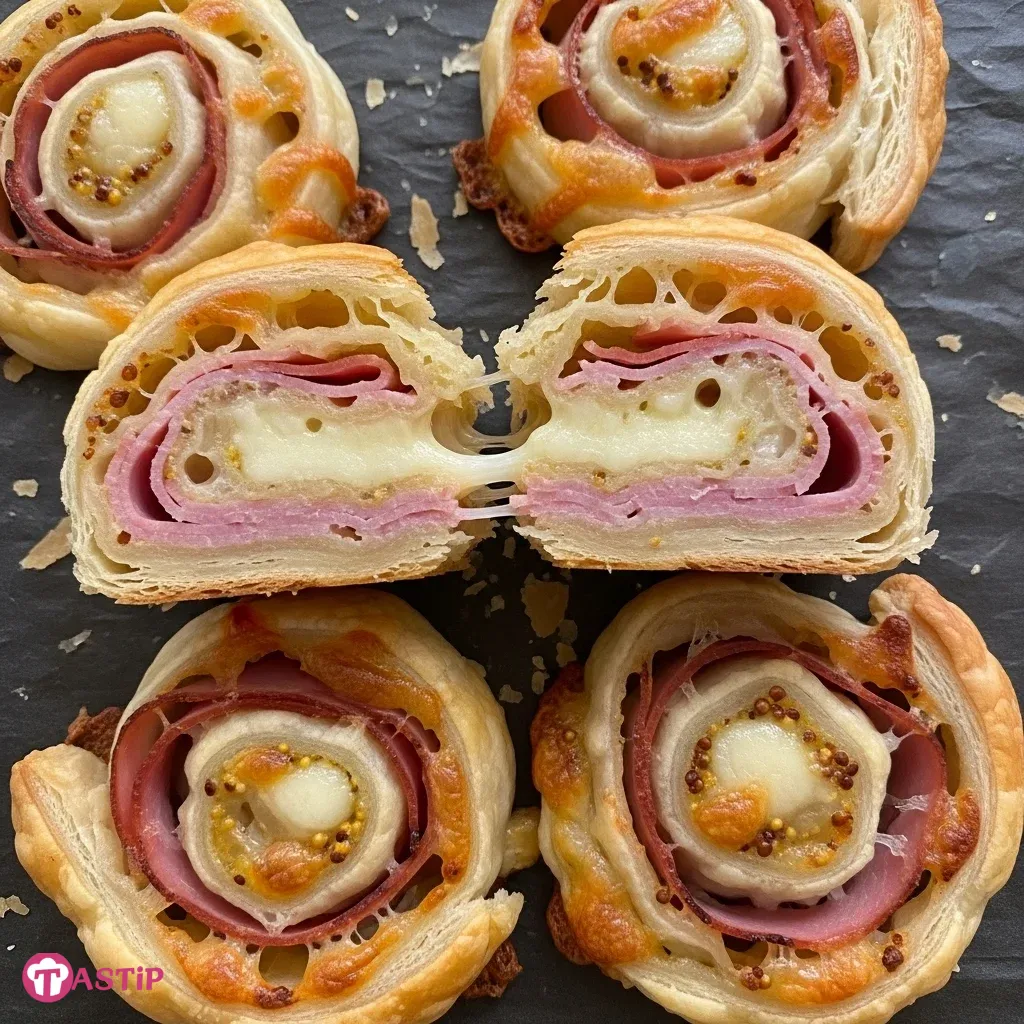 Ham and Cheese Puff Pastry Pinwheels