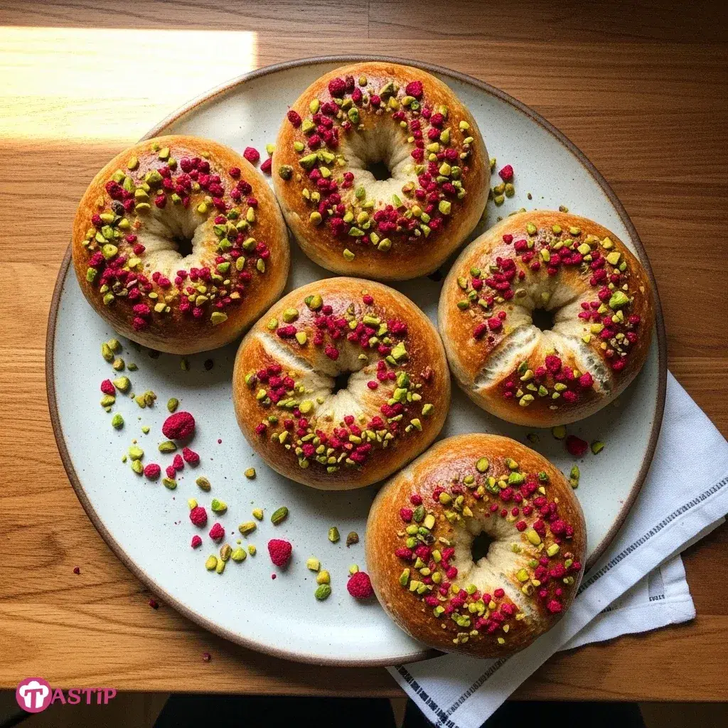 Raspberry Pistachio Sourdough Bagels 5 Raspberry Pistachio Sourdough Bagels
