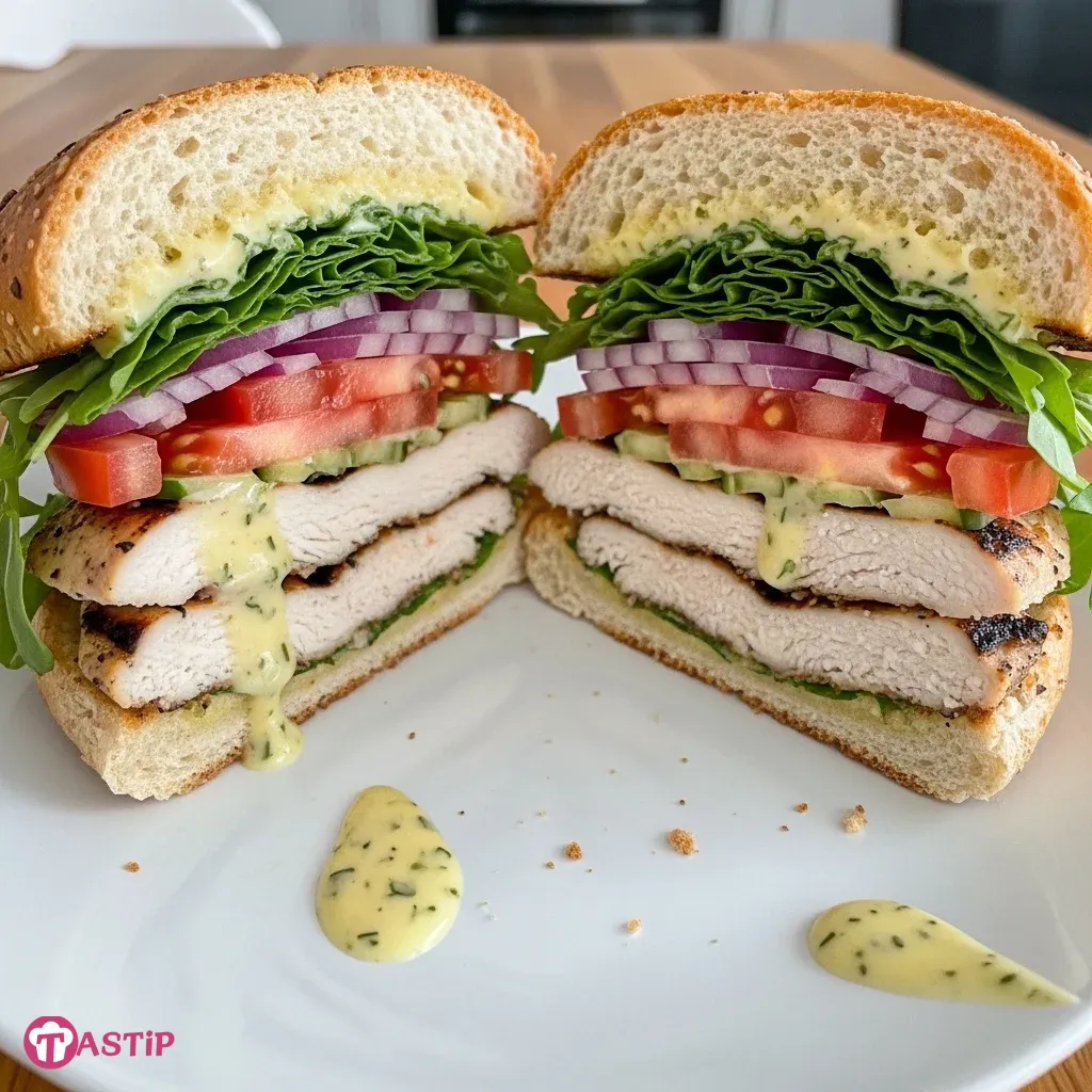 Grilled Chicken Sandwich with Sauce